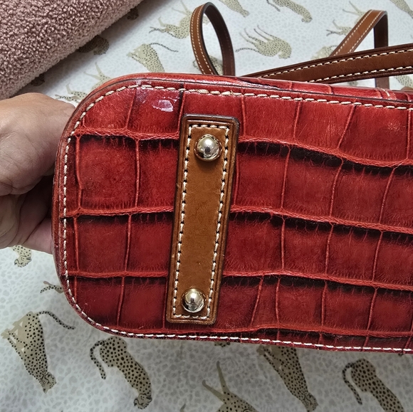 Dooney & Bourke Red Leather Tote Bag - Picture 5 of 8